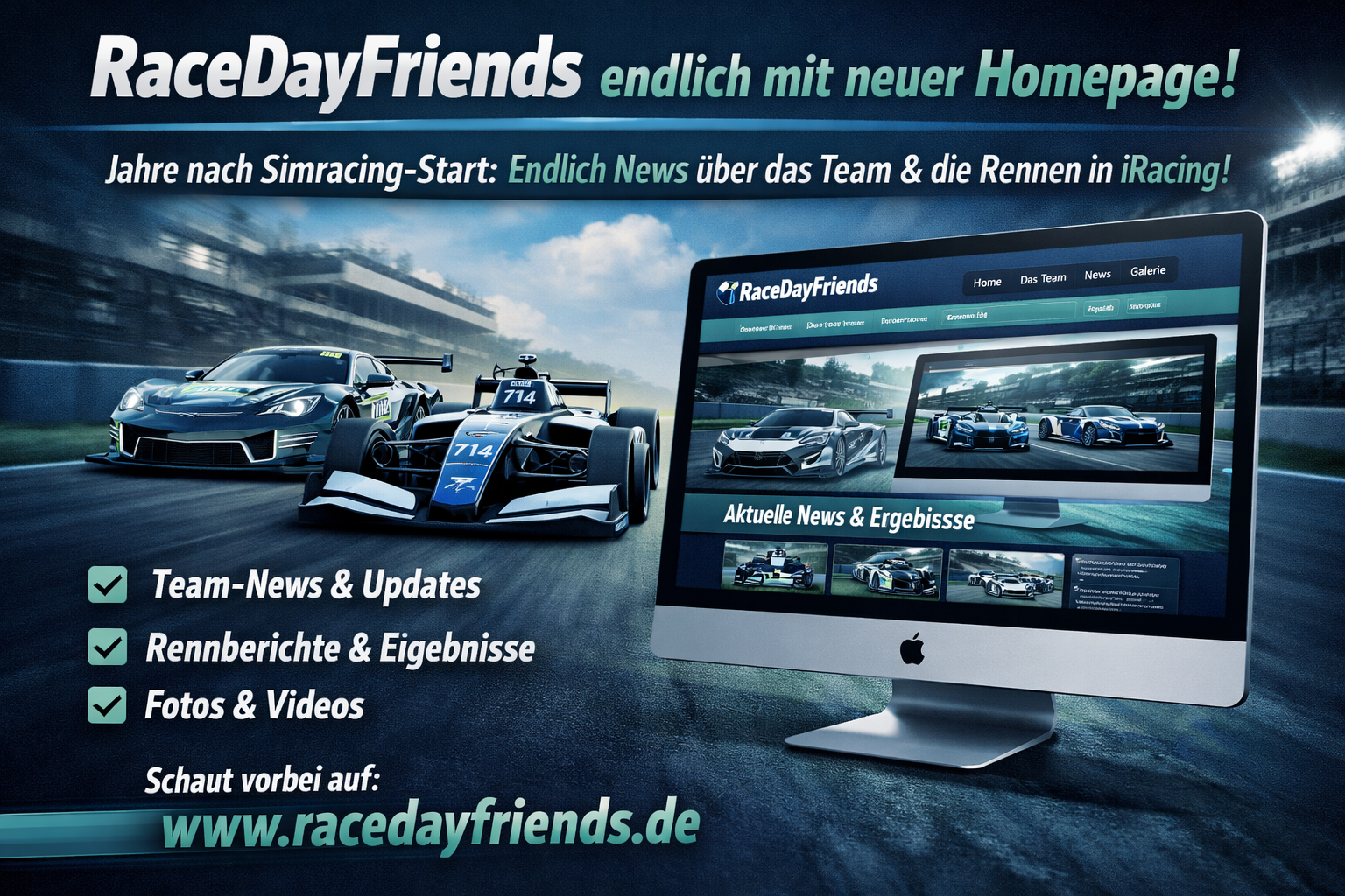🏁 RaceDayFriends – Jetzt mit neuer Homepage!